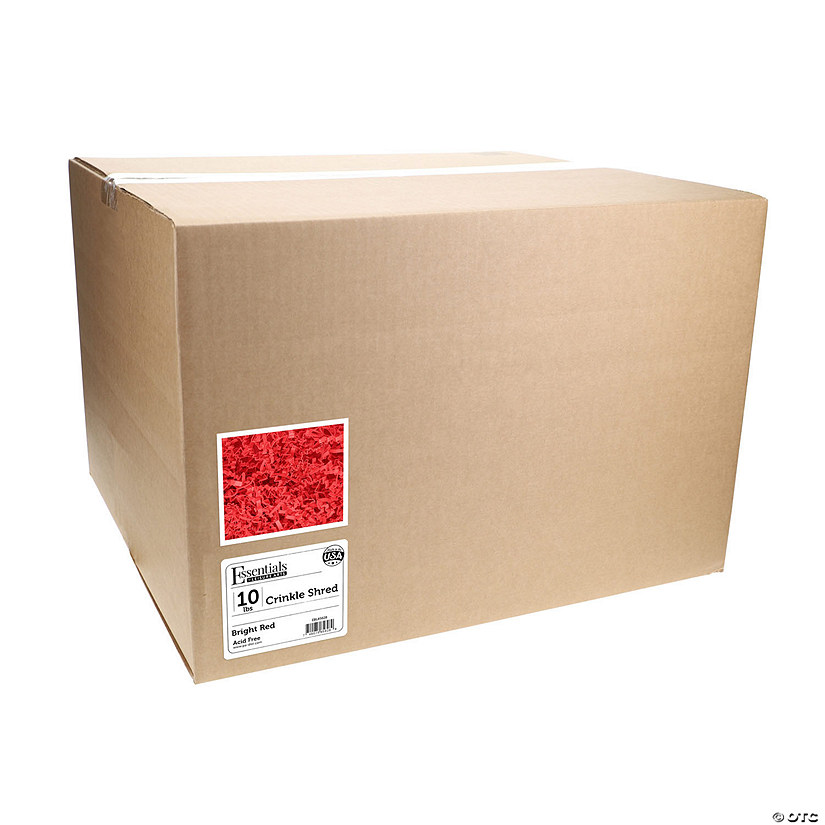 Essentials By Leisure Arts Crinkle Shred 10lb Bright Red Box Image