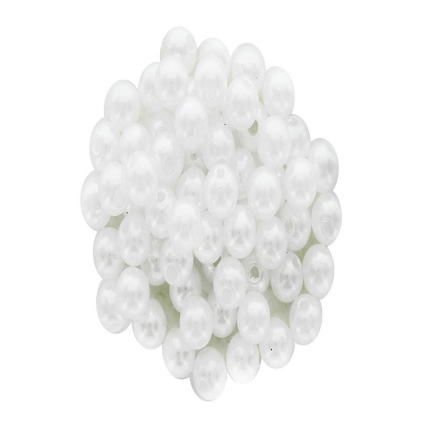 Essentials By Leisure Arts Plastic Pearls - 8 mm White 200 pc. (4 pieces) Image