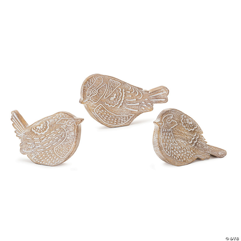 Etched Bird (Set Of 3) 4"H Resin Image