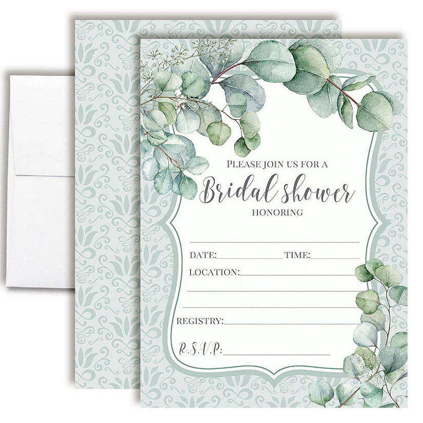 Eucalyptus Greenery Bridal Shower Party Invitations Image