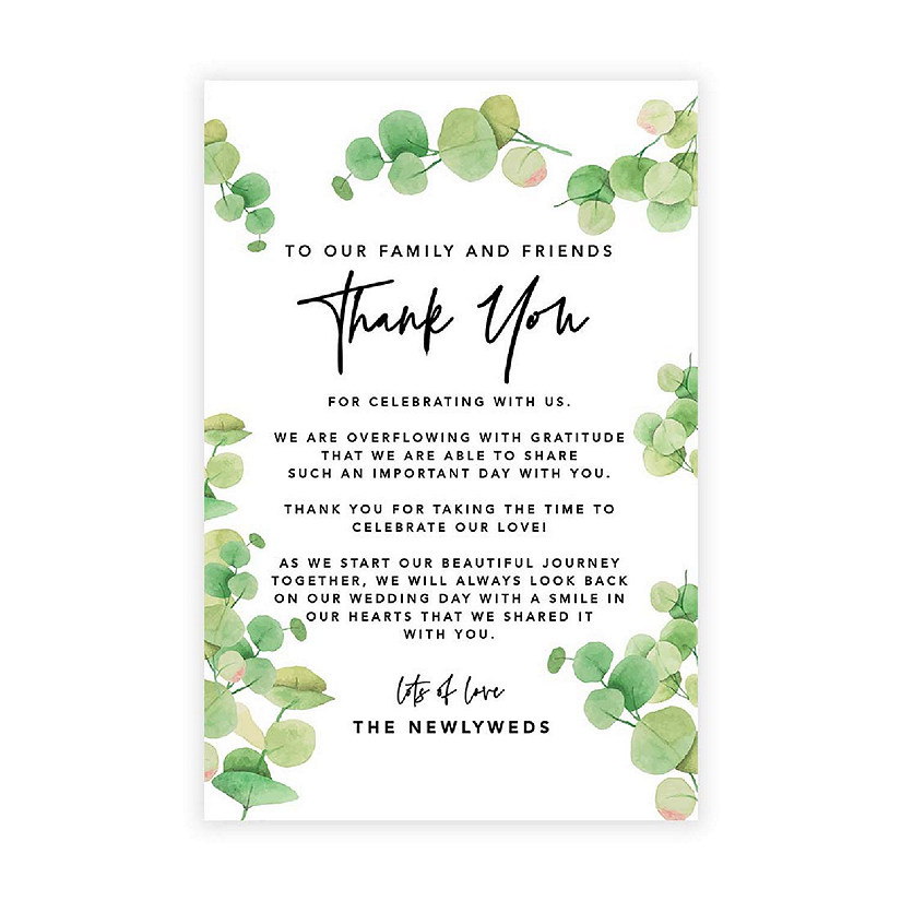 Eucalyptus Greenery TY Card 4x6IN 56PC Image