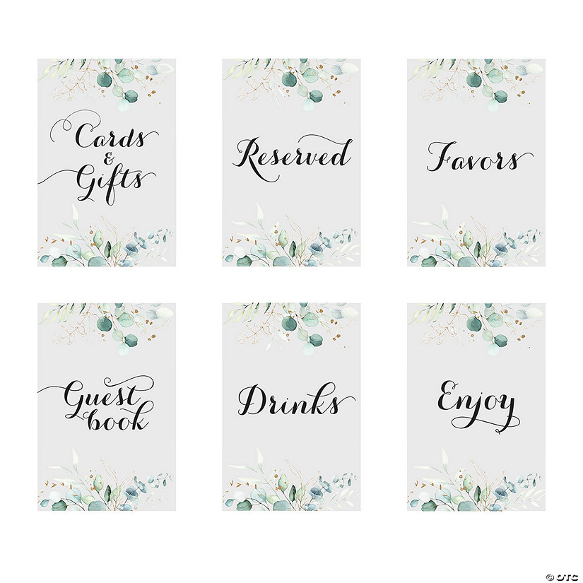 Eucalyptus Wedding Table Signs - 6 Pc. | Oriental Trading
