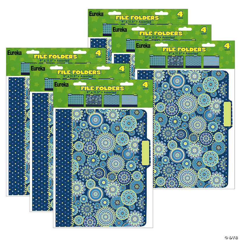 Eureka Blue Harmony File Folders, 4 Per Pack, 6 Packs Image