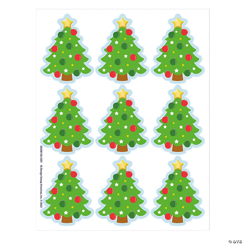 Eureka Christmas Tree Giant Stickers, 36 Per Pack, 12 Packs Oriental