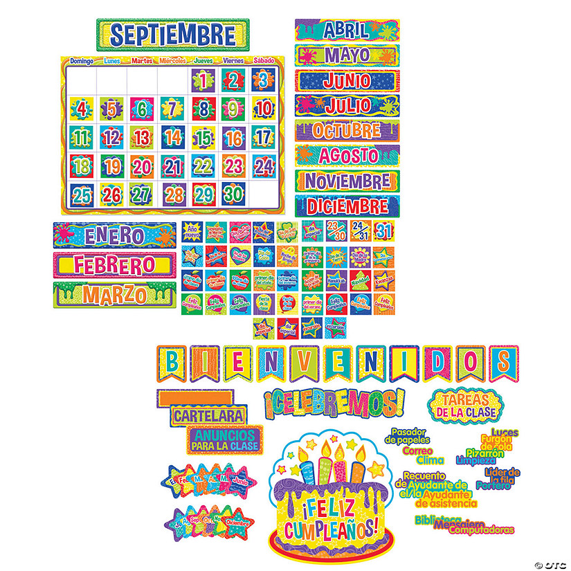 Eureka Color My World Spanish and Calendar Bulletin Board Set