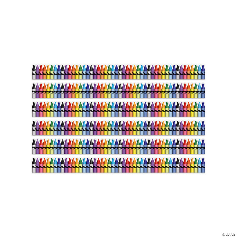 Eureka Crayola Crayons Extra Wide Deco Trim, 37 Feet Per Pack, 6 Packs Image