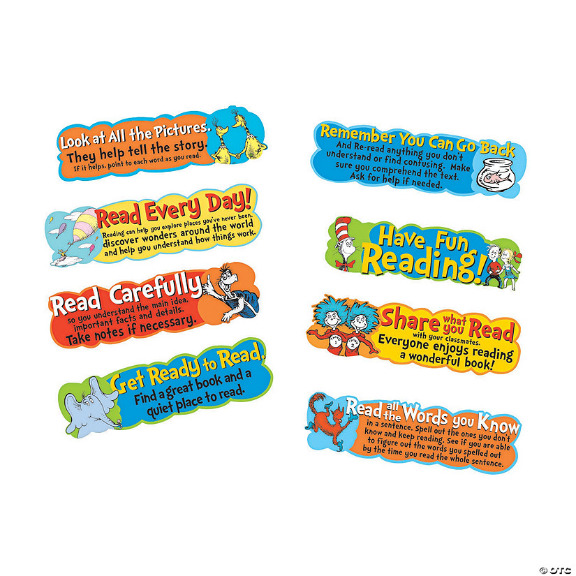 Eureka&amp;#174; Dr. Seuss&amp;#8482; Reading Tips Mini Bulletin Board Set - 8 Pc. Image