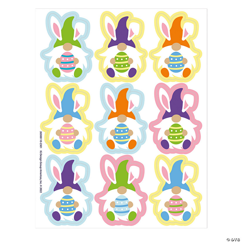 Eureka Easter Gnome Giant Stickers, 36 Per Pack, 12 Packs Image