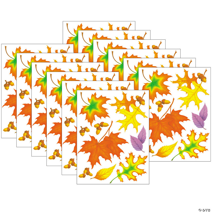 Eureka Fall Leaves Window Clings, 12 Sheets Image