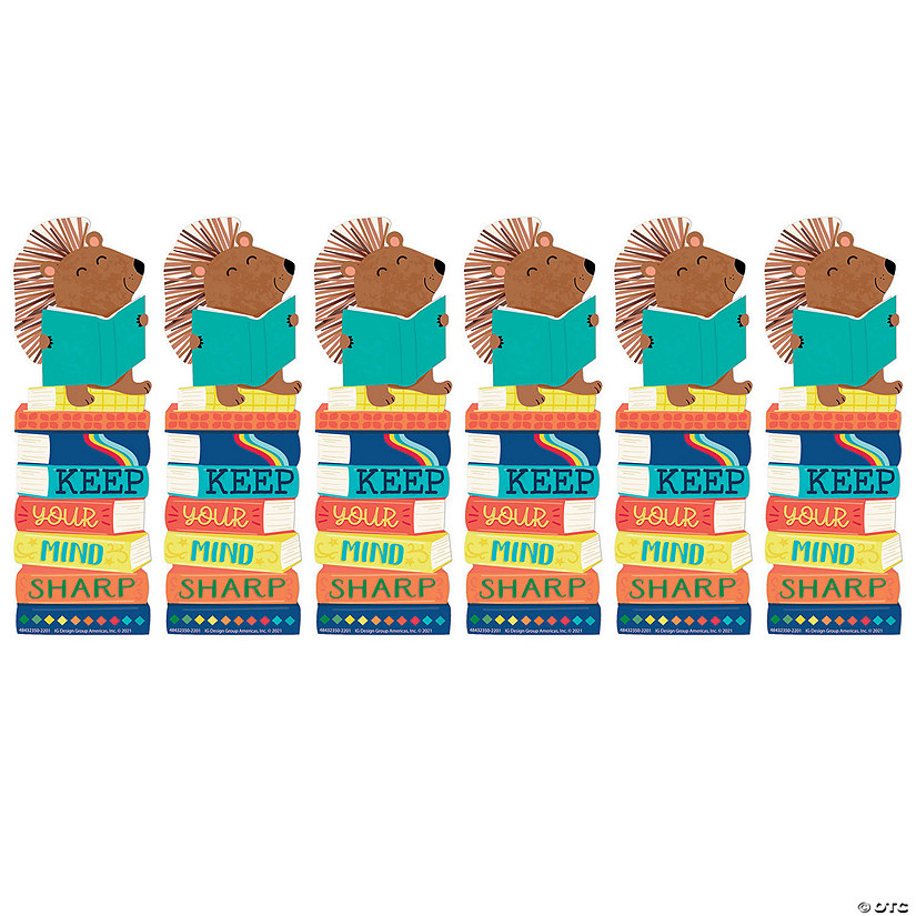 Eureka Hedge Hog Keep Your Mind Sharp Bookmarks, 36 Per Pack, 6 Packs Image