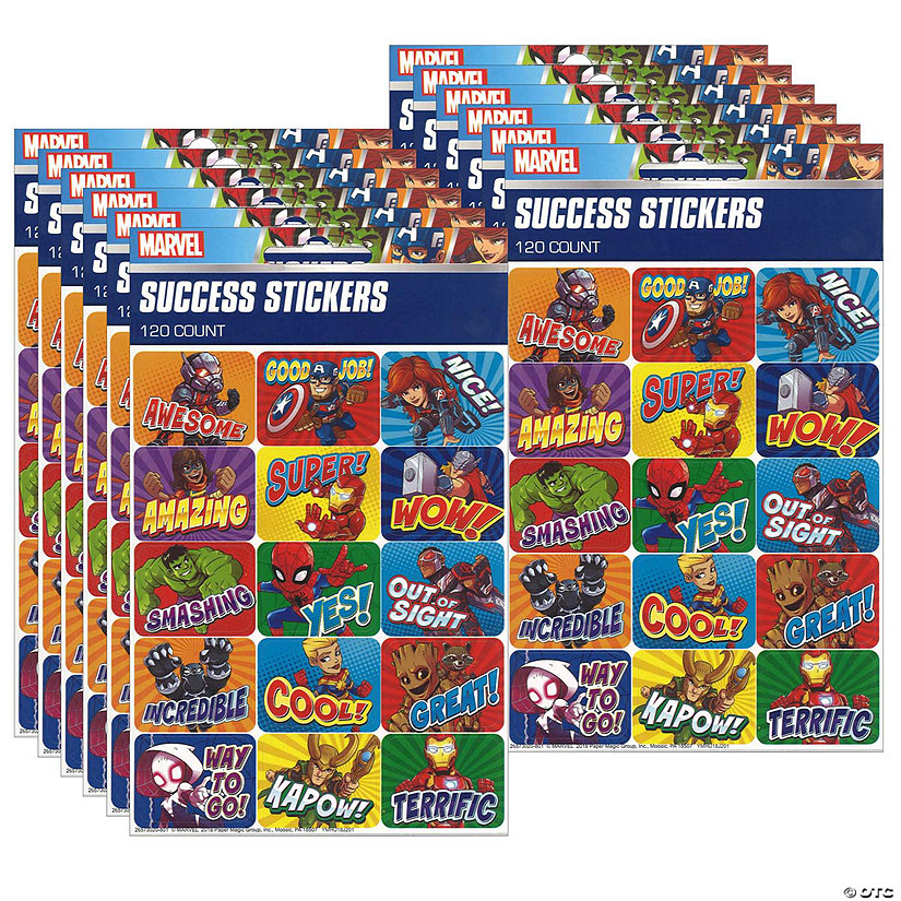 Eureka Marvel Super Hero Adventure Success Stickers, 120 Per Pack, 12 Packs Image