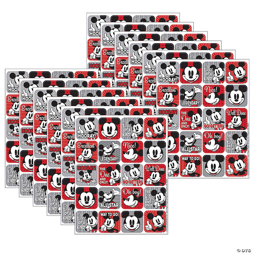 Eureka Mickey Mouse Throwback Theme Stickers, 120 Per Pack, 12 Packs Image