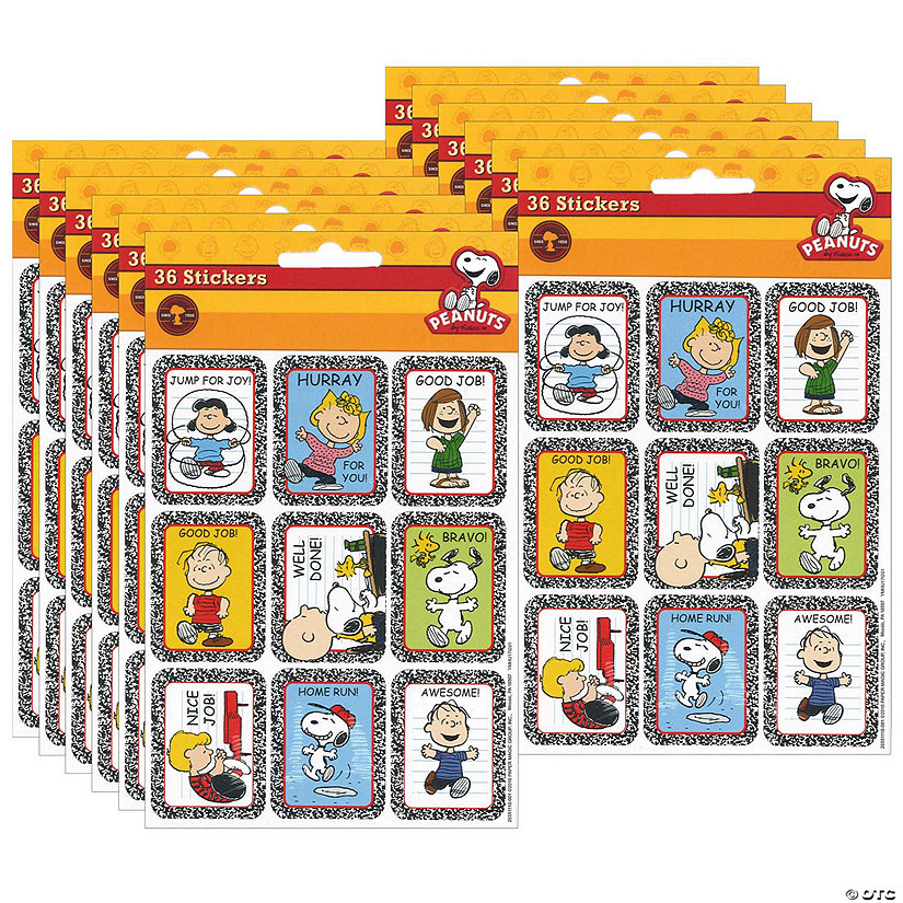 Eureka Peanuts Motivational Sticker, 36 Per Pack, 12 Packs Image