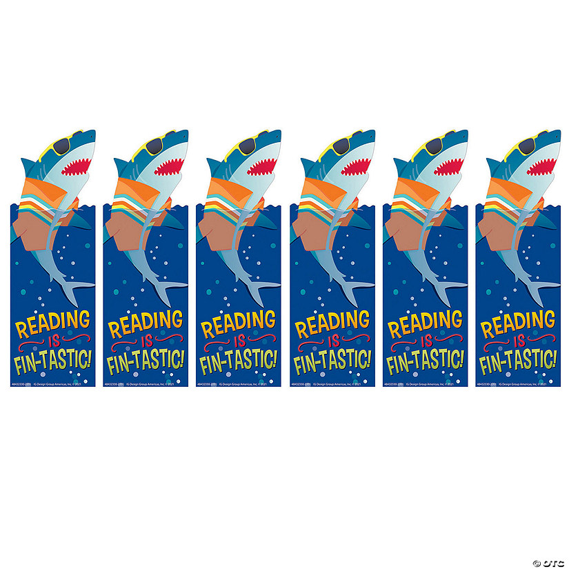 Eureka Shark Reading is Fin-Tastic Bookmarks, 36 Per Pack, 6 Packs Image