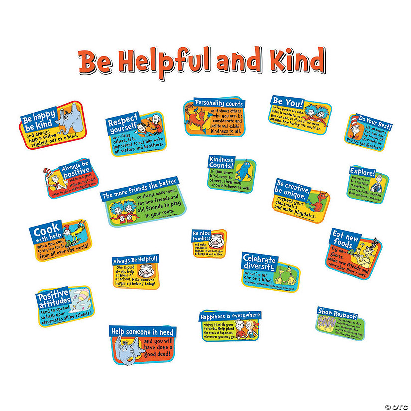 Eureka<sup>&#174; </sup>Dr. Seuss<sup>&#8482;</sup> Be Kind & Helpful Bulletin Board Set - 23 Pc. Image