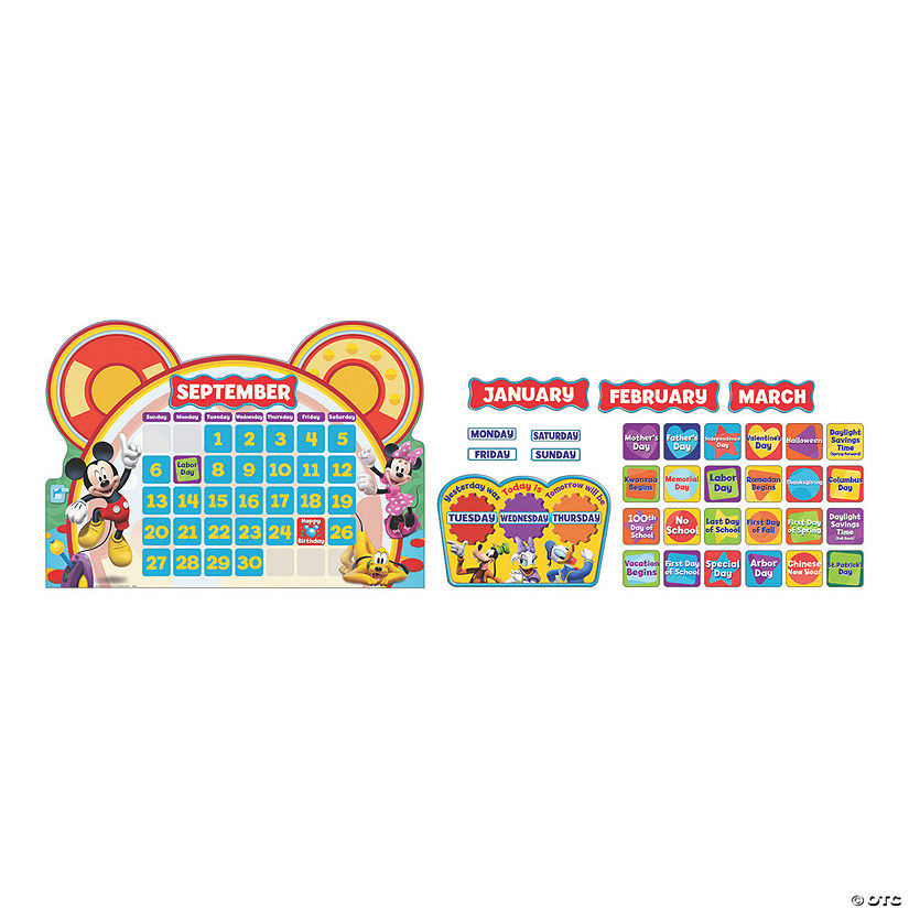 Eureka<sup>&#174;</sup> Mickey Mouse Clubhouse<sup>&#174;</sup> Calendar Bulletin Board Set - 110 Pc. Image