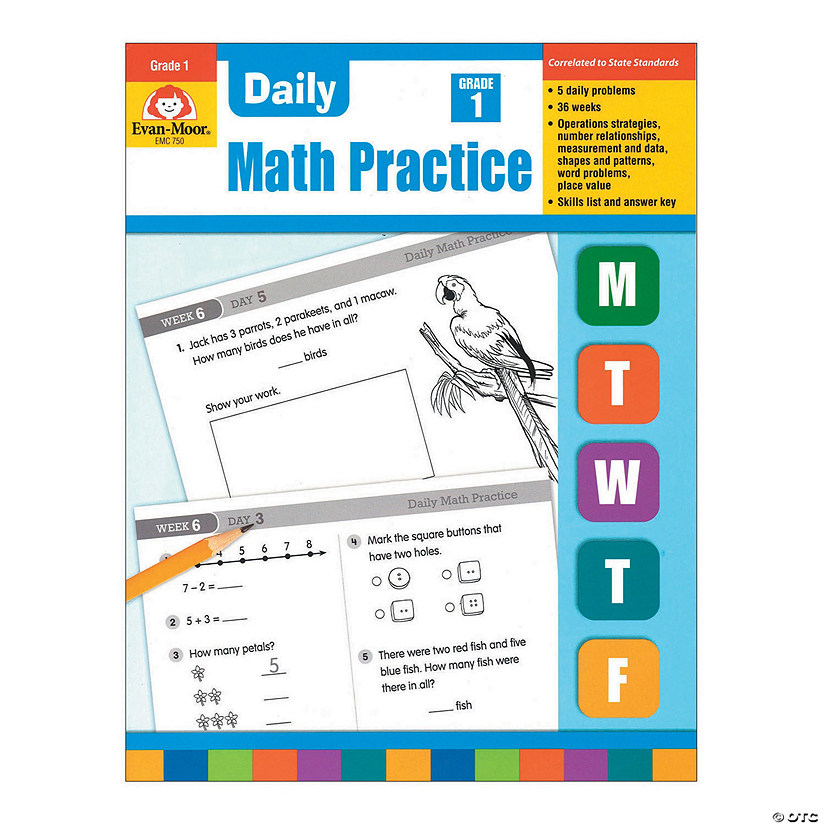 Evan-Moor Daily Common Core Math Practice - Teacher's Edition, Grade 1 Image