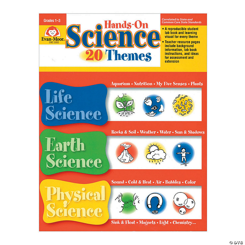 Evan-Moor Hands-On Science 20 Themes Book, Grades 1-3 Image