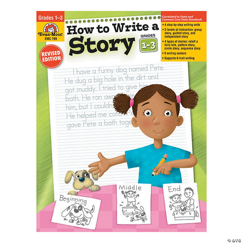 Evan-Moor How to Write a Story, Teacher Resource Book, Grades 1-3 Image