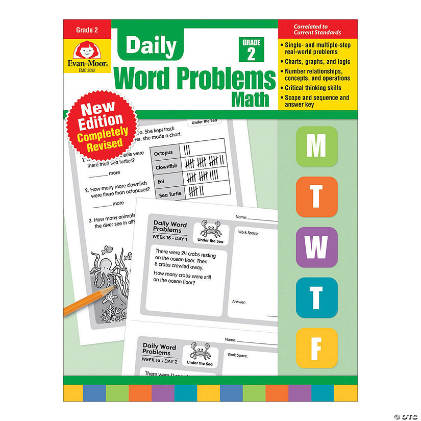 Evan-Moor Math Daily Word Problems - Teacher's Edition, 2nd Grade Image