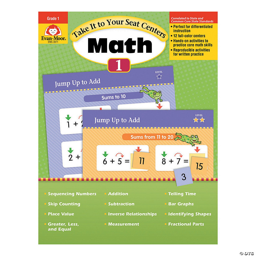 Evan-Moor Take It to Your Seat: Math Centers, Teacher Resource Book, Grade 1 Image