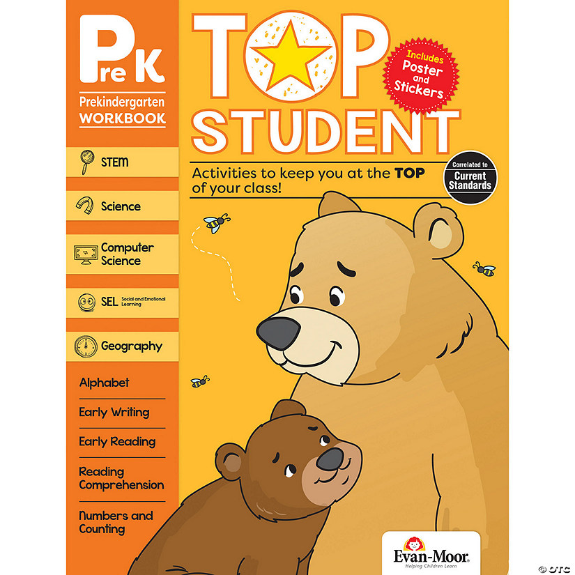 Evan-Moor Top Student Activity Book, Grade PreK Image