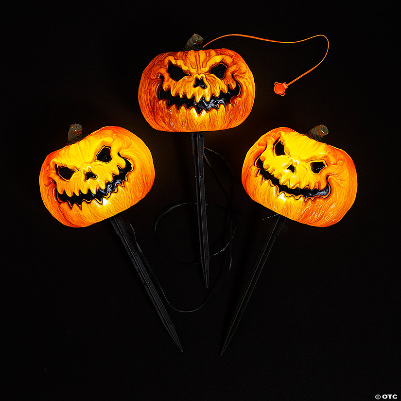 Evil Jack-O'-Lantern Pathway Markers - 3 Pc. Image