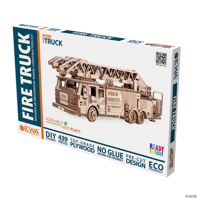 EWA Eco-Wood-Art Fire Truck Construction Kit Image