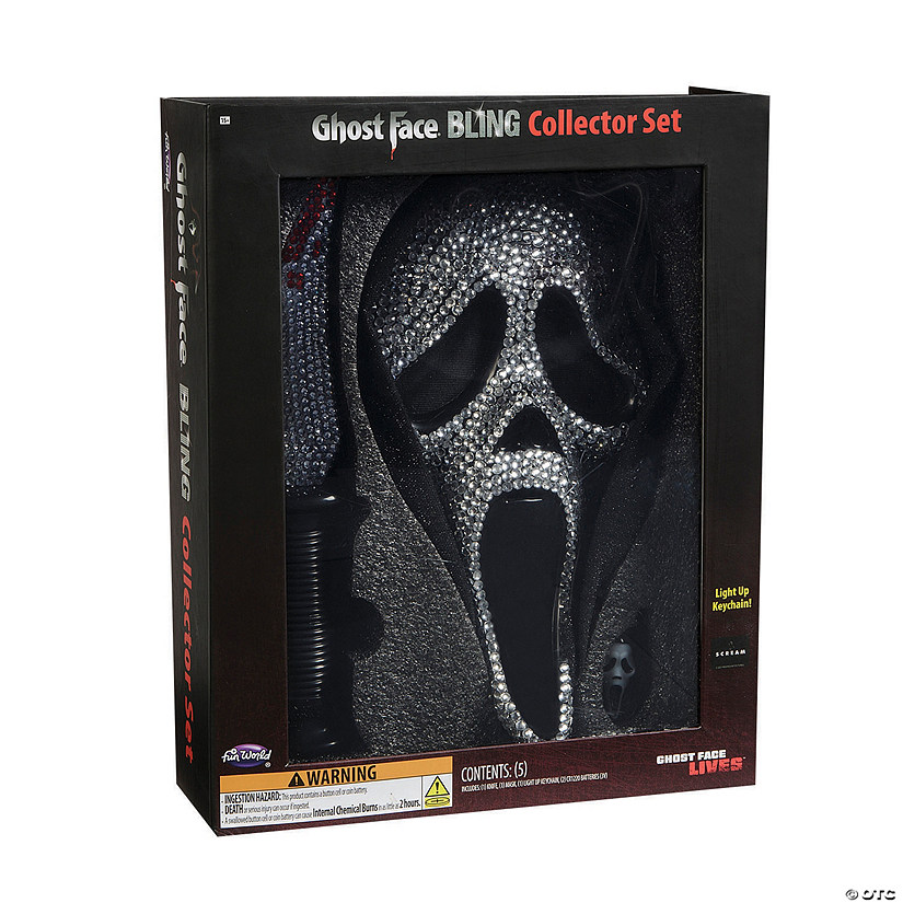 Exclusive Ghost Face&lt;sup&gt;&amp;#174;&lt;/sup&gt; Bling Mask, Knife &amp; Light-Up Keychain Collectible Box Set Image