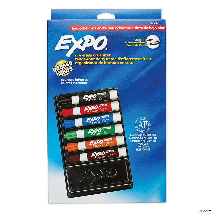 EXPO Low Odor Dry Erase Markers with 6-Marker Organizer and Eraser Image