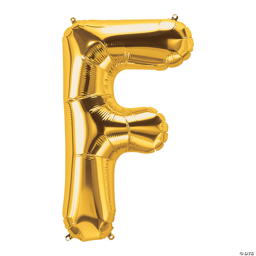 F Gold Letter 34" Mylar Balloon Image