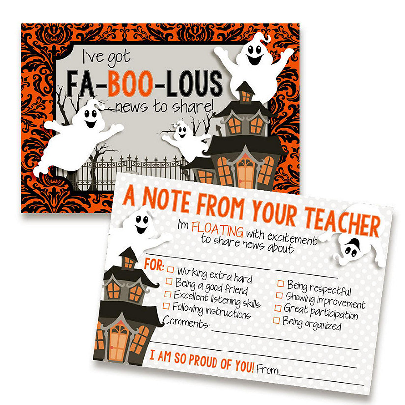 Fa-BOOlous Ghost Teacher Mail for Students by AmandaCreation 30ct Image