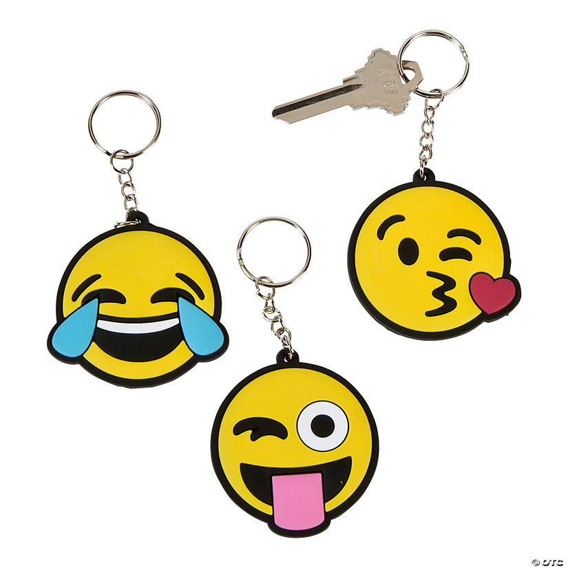 Face Emoji Keychains - 12 Pc. Image