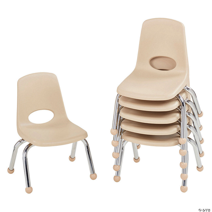 Factory Direct Partners 10 in Stack Chair with Ball Glides, 6-Pack - Sand Image