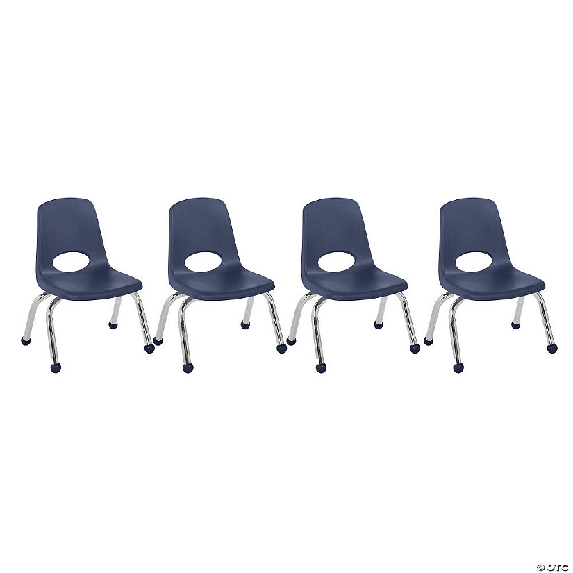 Factory Direct Partners 10 In Stack Chair With Swivel Glides, 4Pack Navy