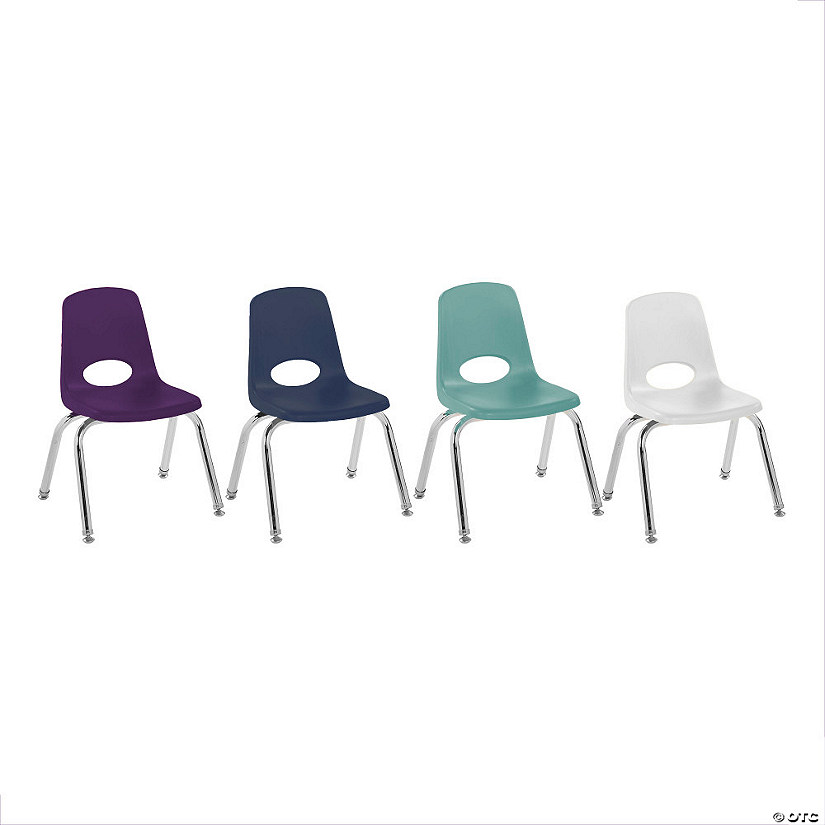Factory Direct Partners 12 In Stack Chair With Swivel Glides, 4-Pack - Contemporary/Purple Image