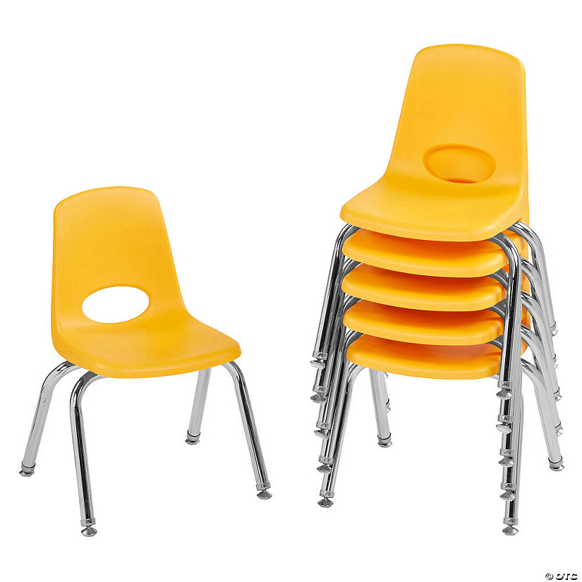 Factory Direct Partners 12 In Stack Chair With Swivel Glides, 6Pack