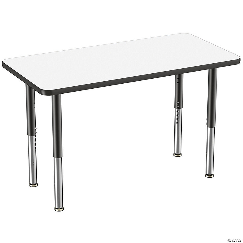 Factory Direct Partners 24 x 48 in Rectangle Dry-Erase Adjustable Activity Table with Mobile Super Legs Image