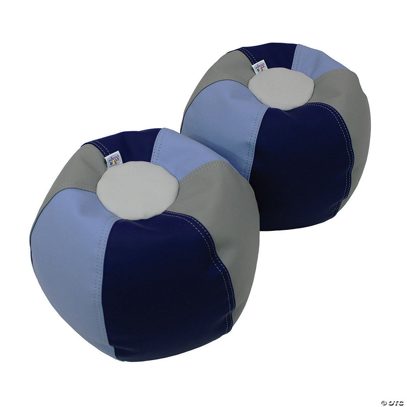 Factory Direct Partners SoftScape Bean Bag Chair Puffs 10 in Height, 2-Pack - Navy/Powder Blue Image