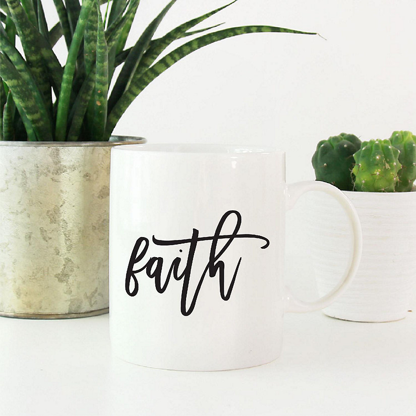 Faith Black Calligraphy Ceramic Mug Image
