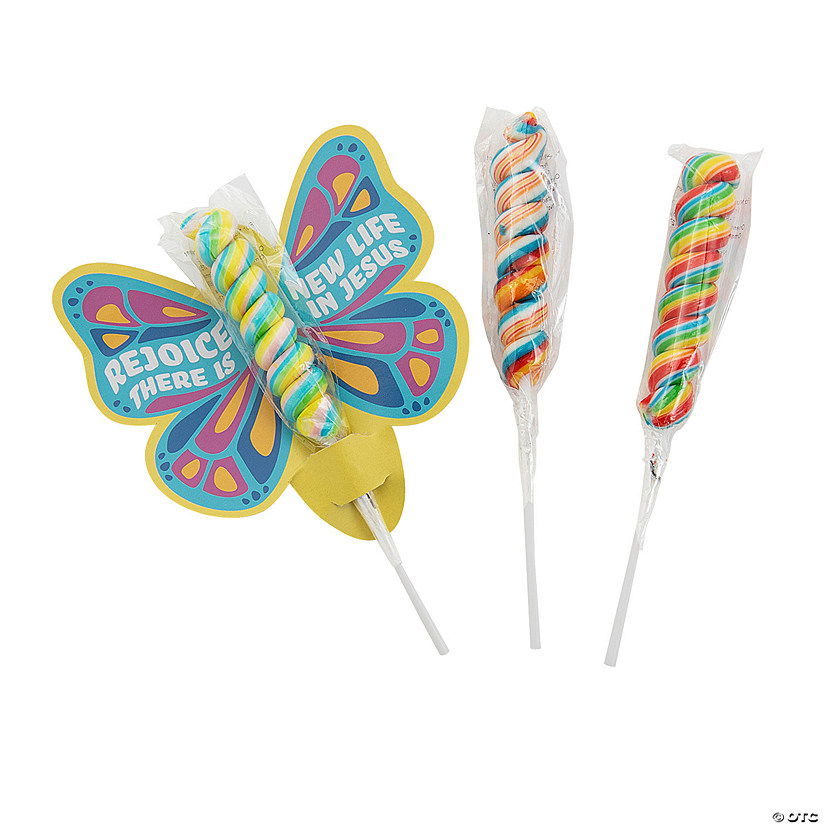 Faith Easter Butterfly Cards with Lollipop Handout Kit for 24 Image