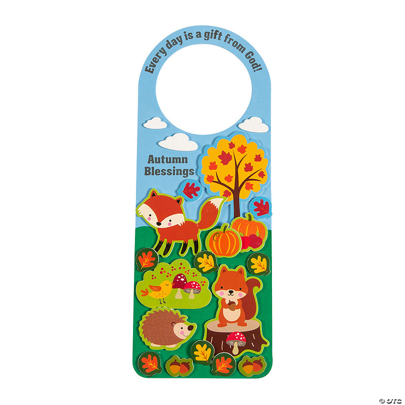 Faith Fall Animal Door Hanger Craft Kit - Makes 12 Image