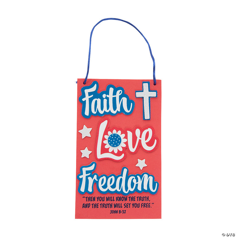 Faith Love Freedom Sign Craft Kit - Makes 12 Image