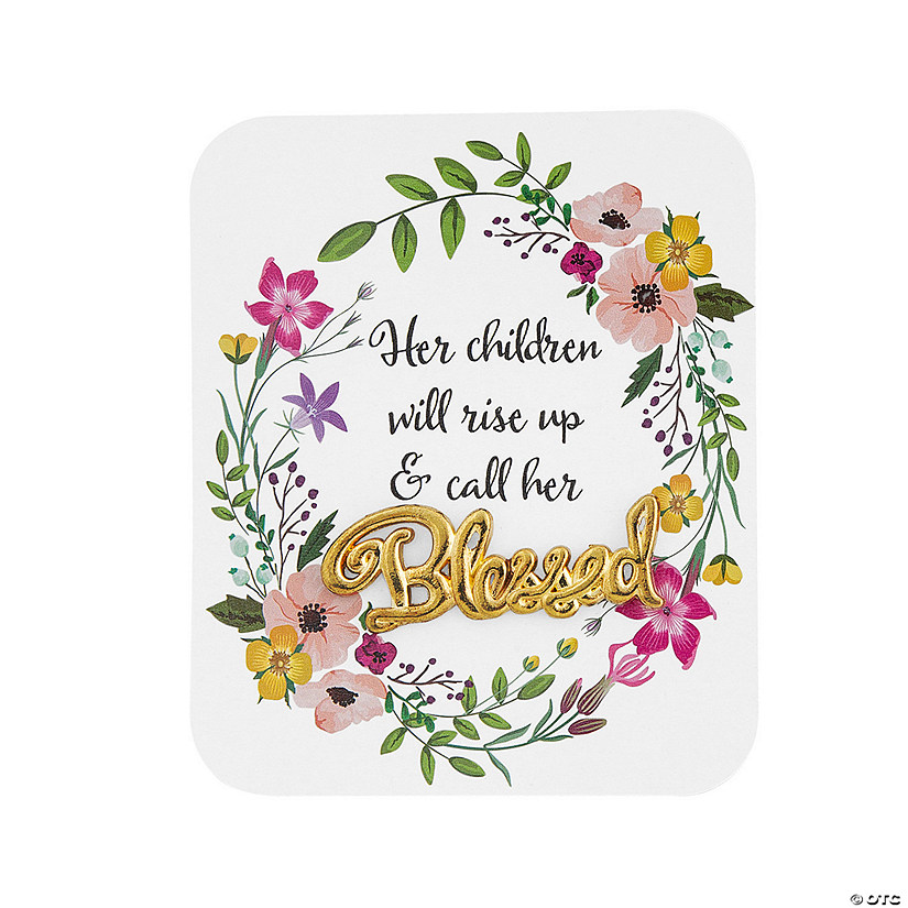 Faith Mother&#8217;s Day Pins with Card - 12 Pc. Image