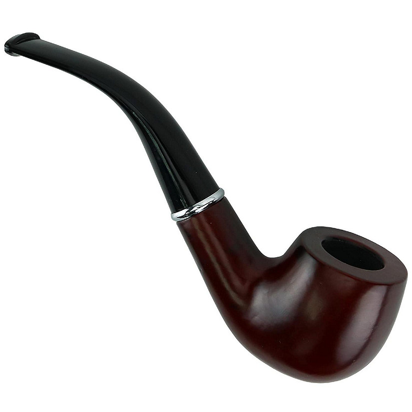 Fake Pipe Costume Accessory - Wood Look Tobacco Prop Pipe for Dress Up and Pretend Play Image