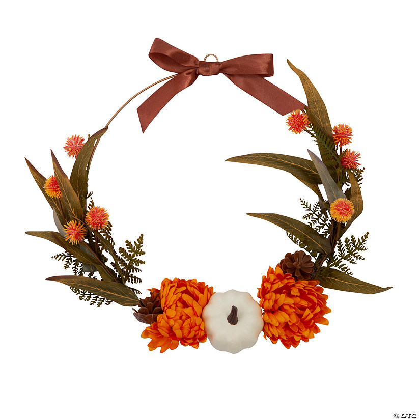 Fall Faux Florals & Gold Wire Wreath Craft Kit - Makes 1 Image