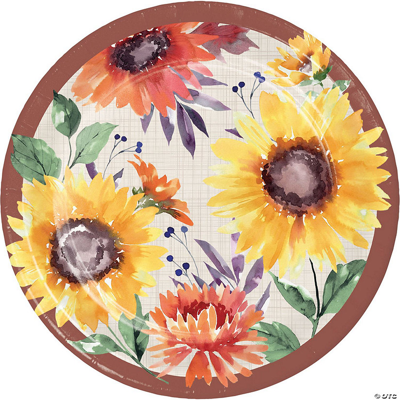 Fall Flowers Paper Plates