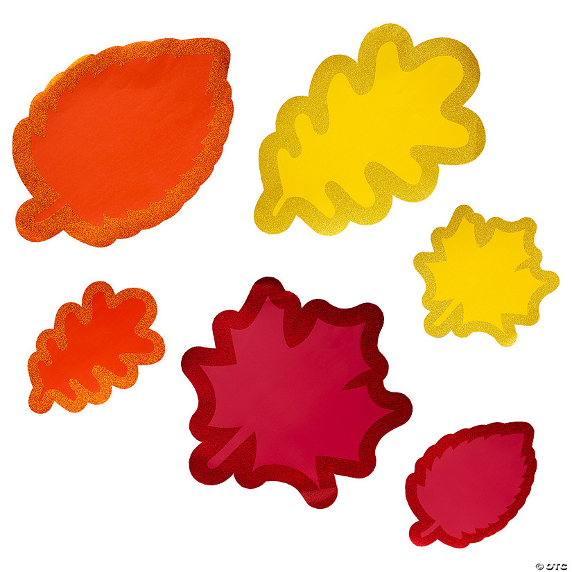 Fall leaf cutouts with glitter 6 pc oriental trading