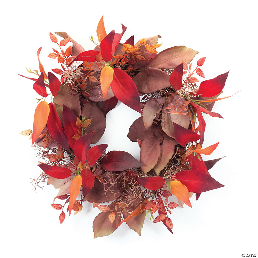 Fall Leaf Wreath 19"D Polyester Image