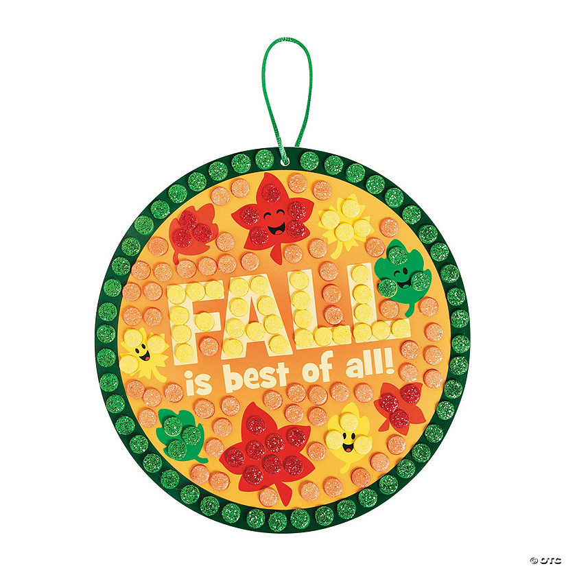 Fall Leaves Glitter Mosaic Craft Kit- Makes 12 Image